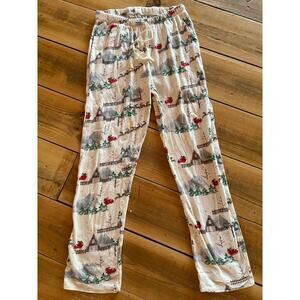 Burt's Bees Baby Men's Christmas Pajama Pants. Santa. Reindeer. Trees. Sz. Med